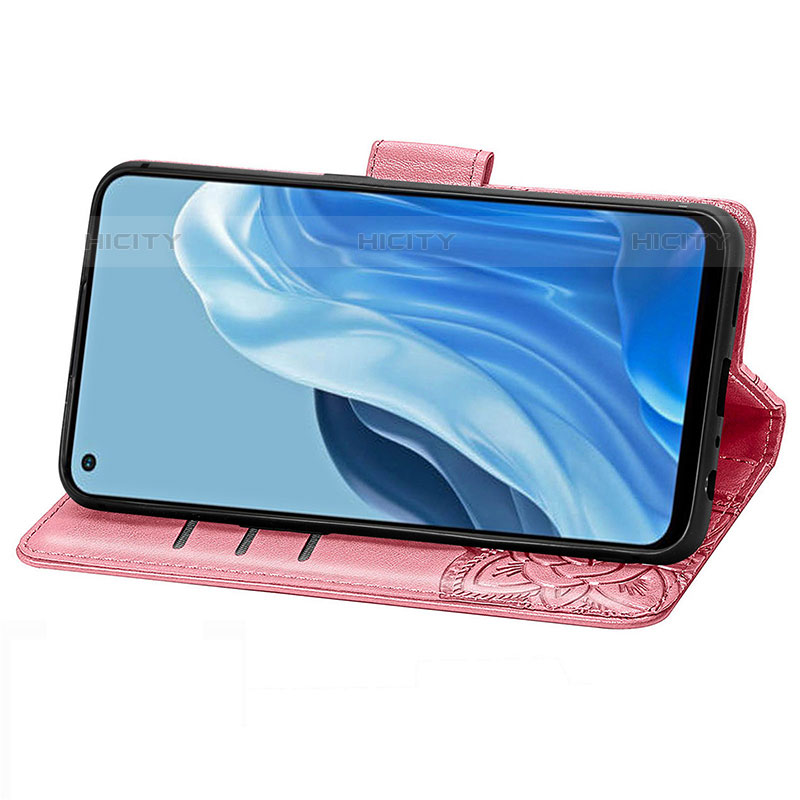 Handytasche Stand Schutzhülle Flip Leder Hülle Schmetterling für Oppo F21 Pro 4G groß