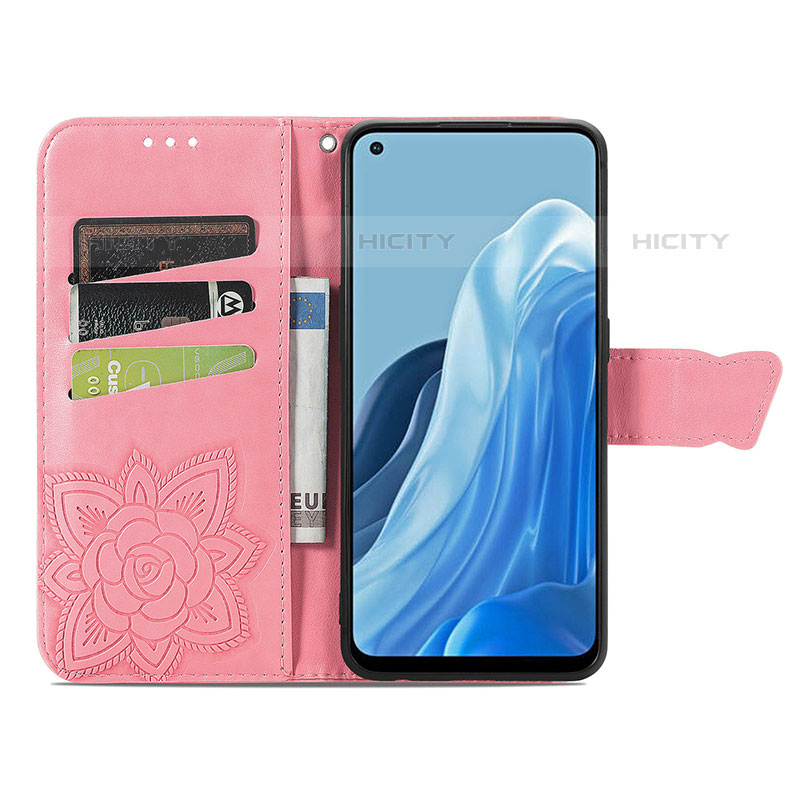 Handytasche Stand Schutzhülle Flip Leder Hülle Schmetterling für Oppo F21 Pro 4G groß