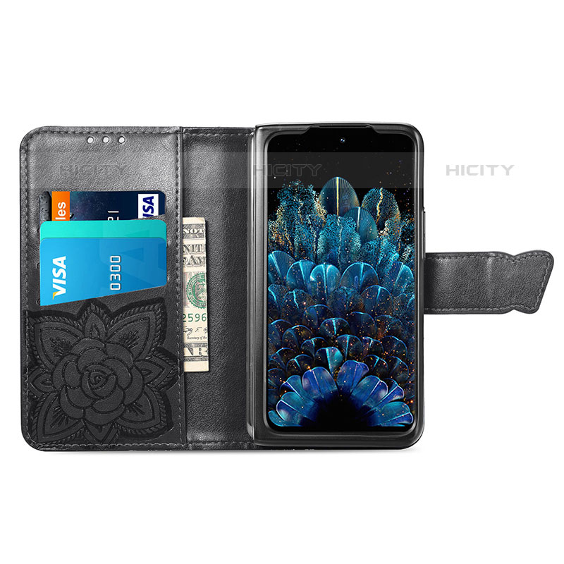 Handytasche Stand Schutzhülle Flip Leder Hülle Schmetterling für Oppo Find N 5G