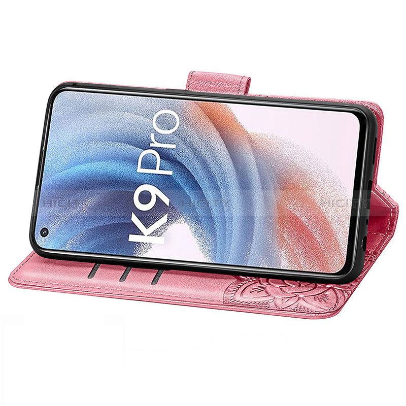 Handytasche Stand Schutzhülle Flip Leder Hülle Schmetterling für Oppo K9 Pro 5G groß