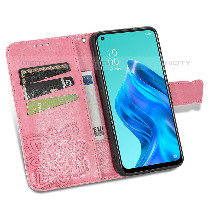 Handytasche Stand Schutzhülle Flip Leder Hülle Schmetterling für Oppo Reno5 A groß