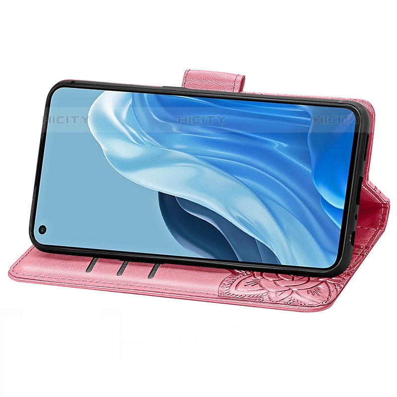 Handytasche Stand Schutzhülle Flip Leder Hülle Schmetterling für Oppo Reno7 Pro 5G groß