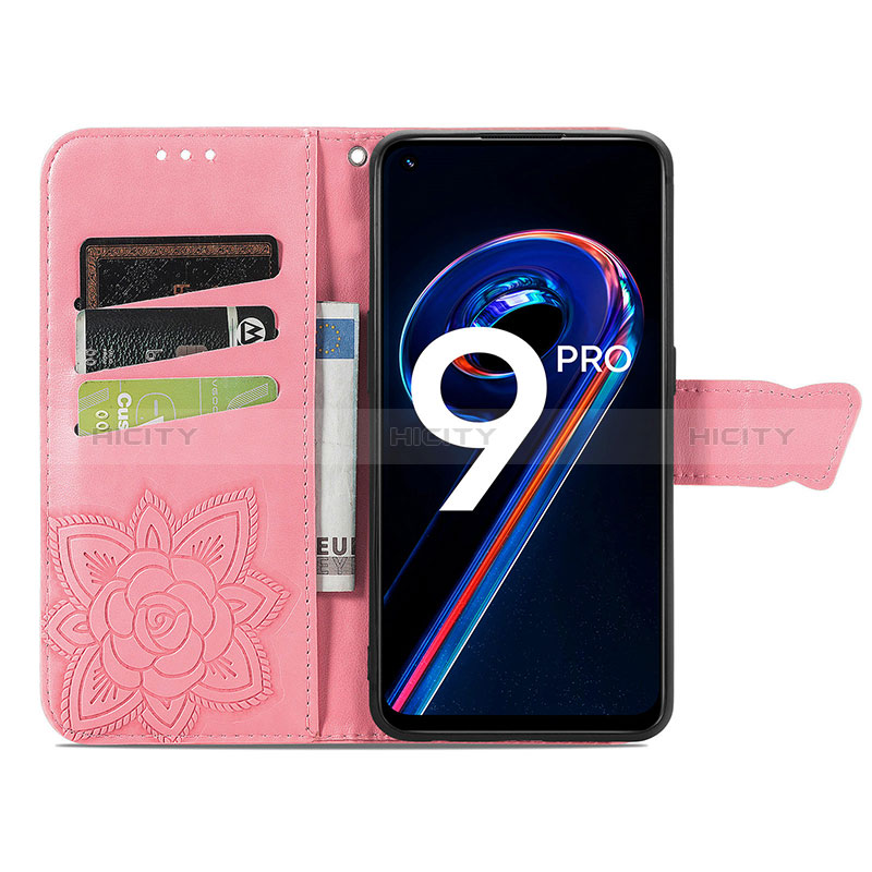 Handytasche Stand Schutzhülle Flip Leder Hülle Schmetterling für Realme 9 Pro 5G