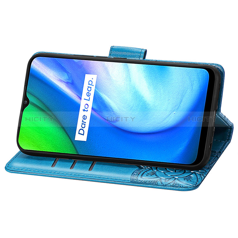 Handytasche Stand Schutzhülle Flip Leder Hülle Schmetterling für Realme Q2i 5G