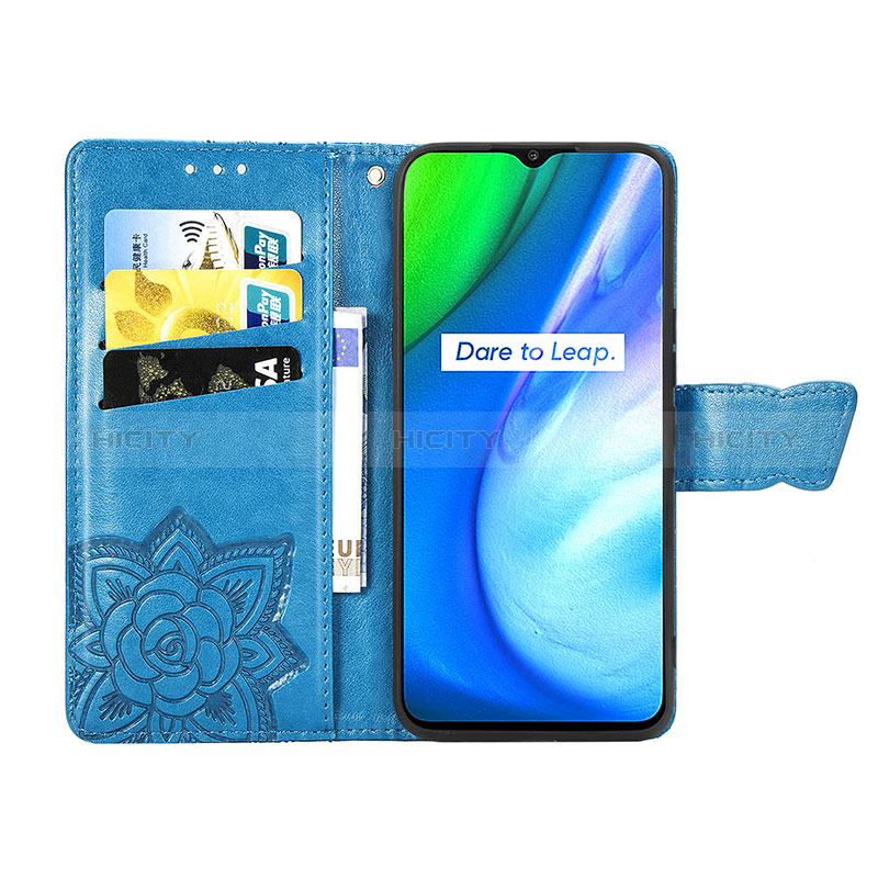 Handytasche Stand Schutzhülle Flip Leder Hülle Schmetterling für Realme Q2i 5G