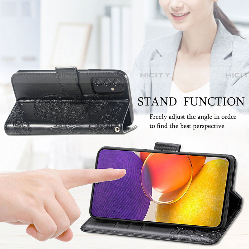 Handytasche Stand Schutzhülle Flip Leder Hülle Schmetterling für Samsung Galaxy A05s