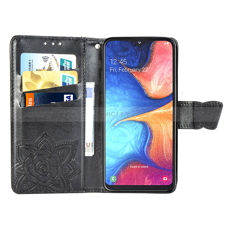 Handytasche Stand Schutzhülle Flip Leder Hülle Schmetterling für Samsung Galaxy A10e groß