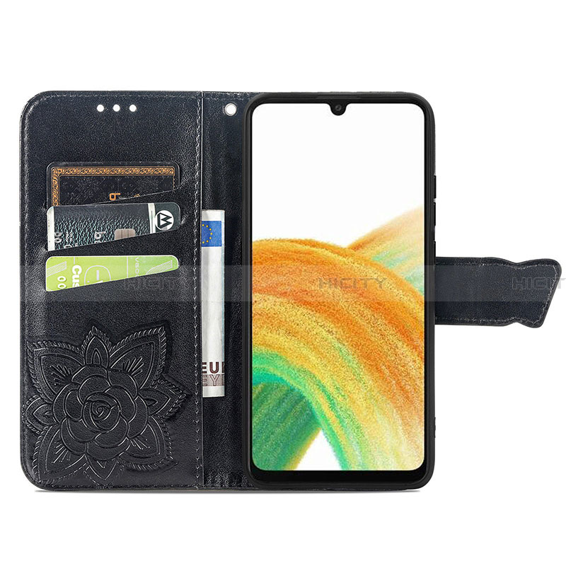 Handytasche Stand Schutzhülle Flip Leder Hülle Schmetterling für Samsung Galaxy A13 4G