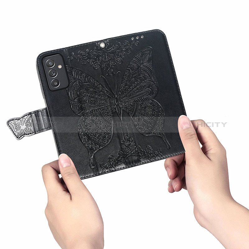 Handytasche Stand Schutzhülle Flip Leder Hülle Schmetterling für Samsung Galaxy A15 5G groß