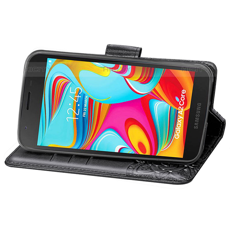 Handytasche Stand Schutzhülle Flip Leder Hülle Schmetterling für Samsung Galaxy A2 Core A260F A260G groß