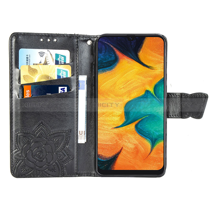 Handytasche Stand Schutzhülle Flip Leder Hülle Schmetterling für Samsung Galaxy A20 groß