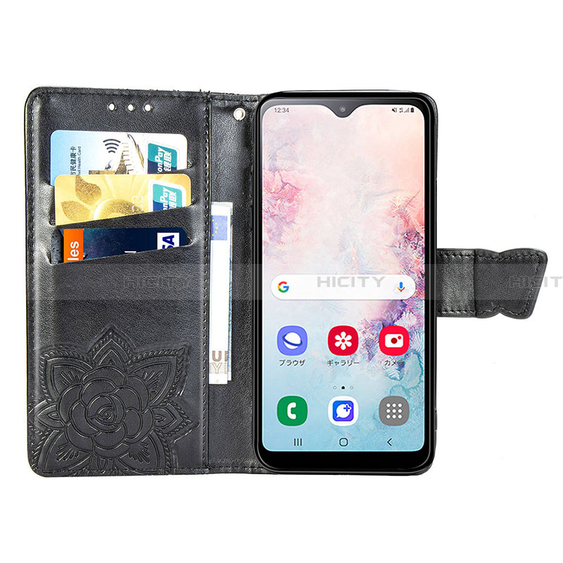 Handytasche Stand Schutzhülle Flip Leder Hülle Schmetterling für Samsung Galaxy A20 SC-02M SCV46 groß