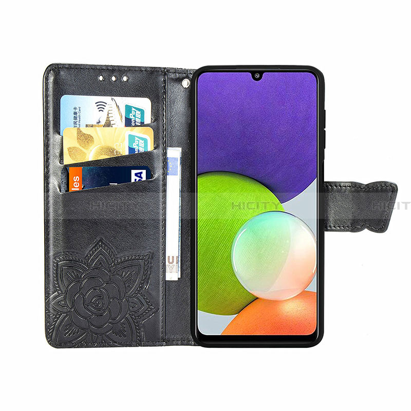 Handytasche Stand Schutzhülle Flip Leder Hülle Schmetterling für Samsung Galaxy A22 4G