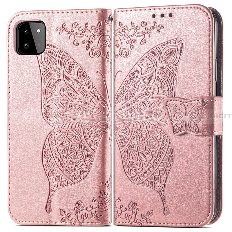 Handytasche Stand Schutzhülle Flip Leder Hülle Schmetterling für Samsung Galaxy A22 5G groß
