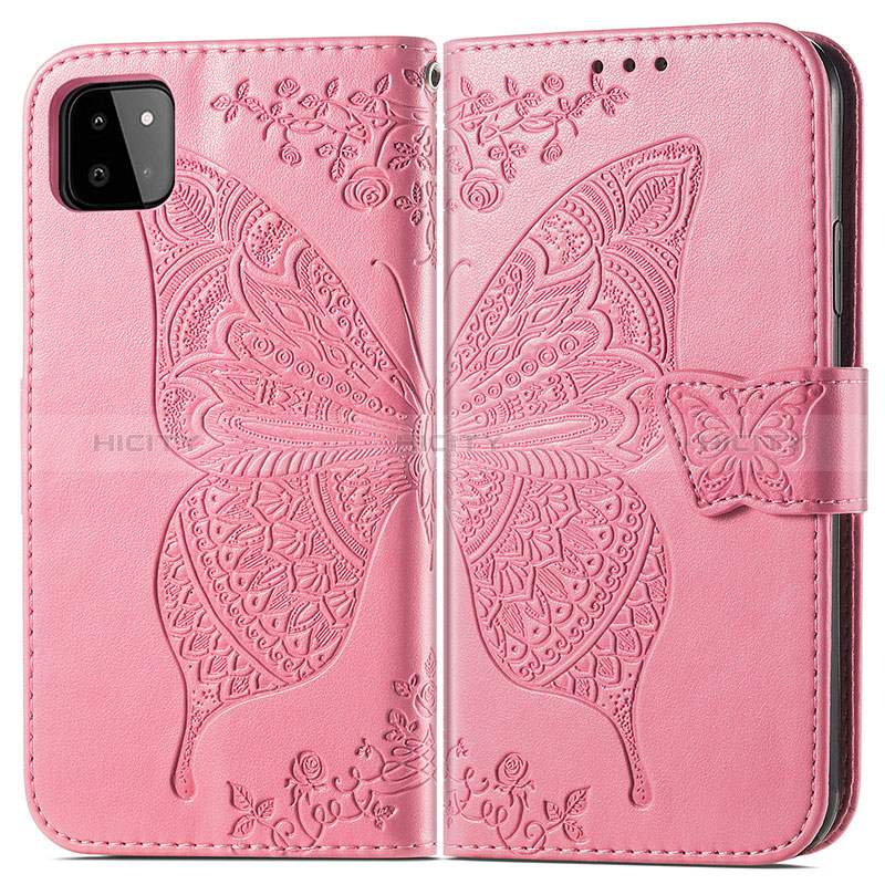 Handytasche Stand Schutzhülle Flip Leder Hülle Schmetterling für Samsung Galaxy A22s 5G Pink Plus