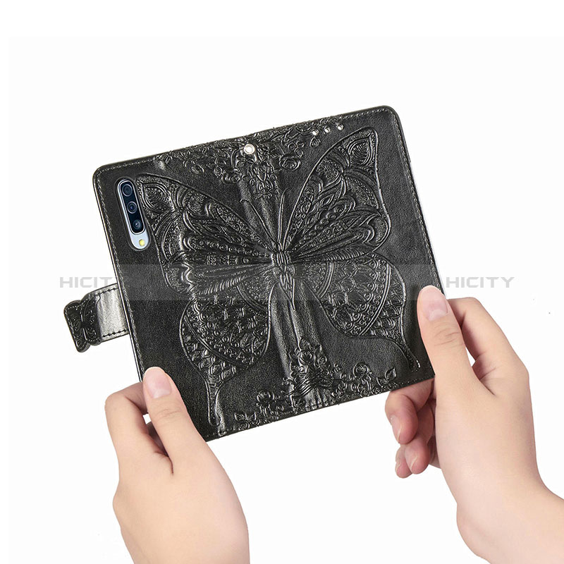 Handytasche Stand Schutzhülle Flip Leder Hülle Schmetterling für Samsung Galaxy A30S groß