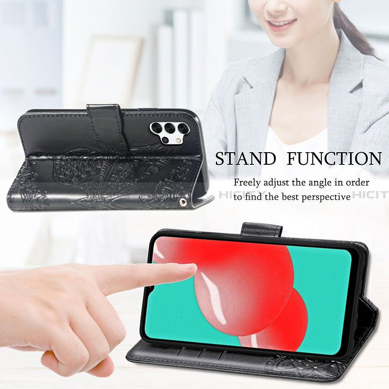 Handytasche Stand Schutzhülle Flip Leder Hülle Schmetterling für Samsung Galaxy A32 4G