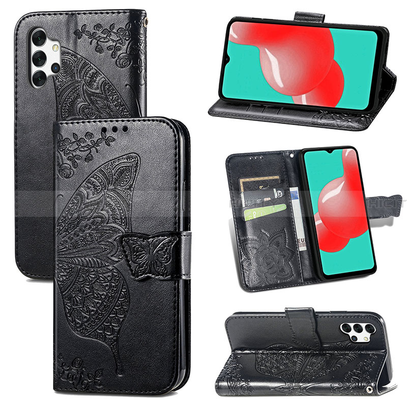 Handytasche Stand Schutzhülle Flip Leder Hülle Schmetterling für Samsung Galaxy A32 5G