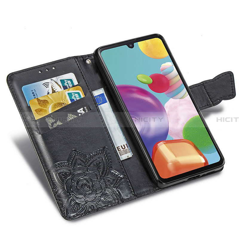 Handytasche Stand Schutzhülle Flip Leder Hülle Schmetterling für Samsung Galaxy A41 SC-41A groß