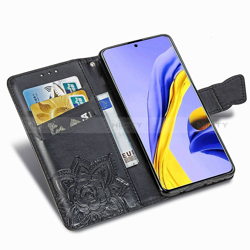 Handytasche Stand Schutzhülle Flip Leder Hülle Schmetterling für Samsung Galaxy A51 5G groß