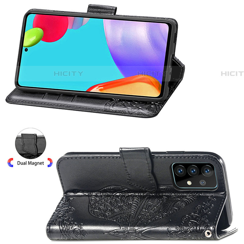 Handytasche Stand Schutzhülle Flip Leder Hülle Schmetterling für Samsung Galaxy A52 5G