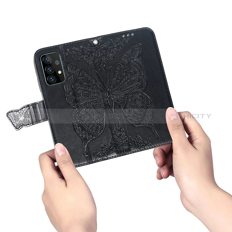 Handytasche Stand Schutzhülle Flip Leder Hülle Schmetterling für Samsung Galaxy A52s 5G groß