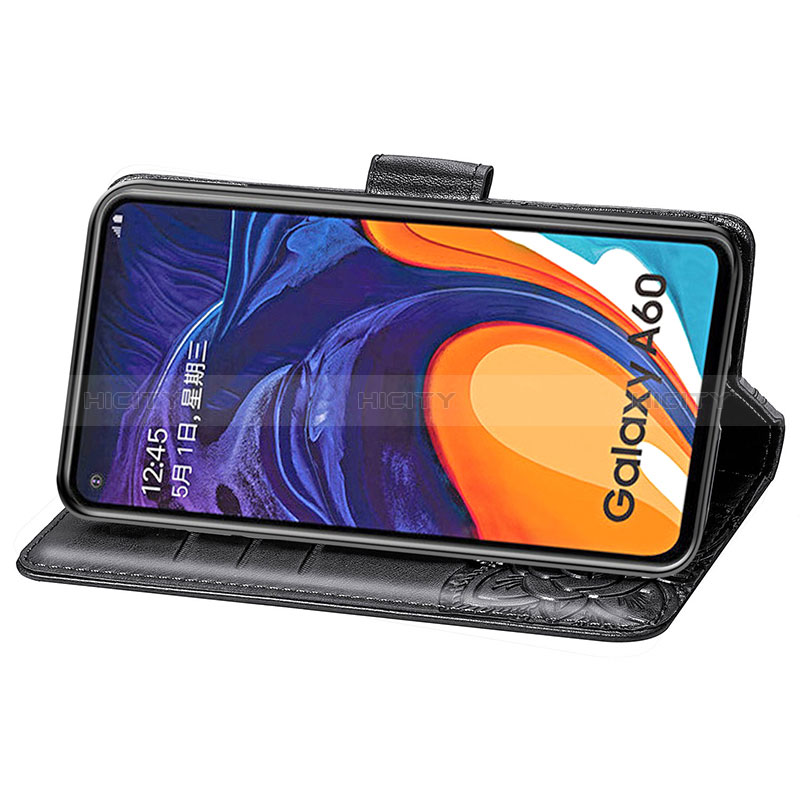 Handytasche Stand Schutzhülle Flip Leder Hülle Schmetterling für Samsung Galaxy A60 groß