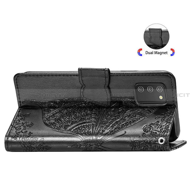 Handytasche Stand Schutzhülle Flip Leder Hülle Schmetterling für Samsung Galaxy F02S SM-E025F