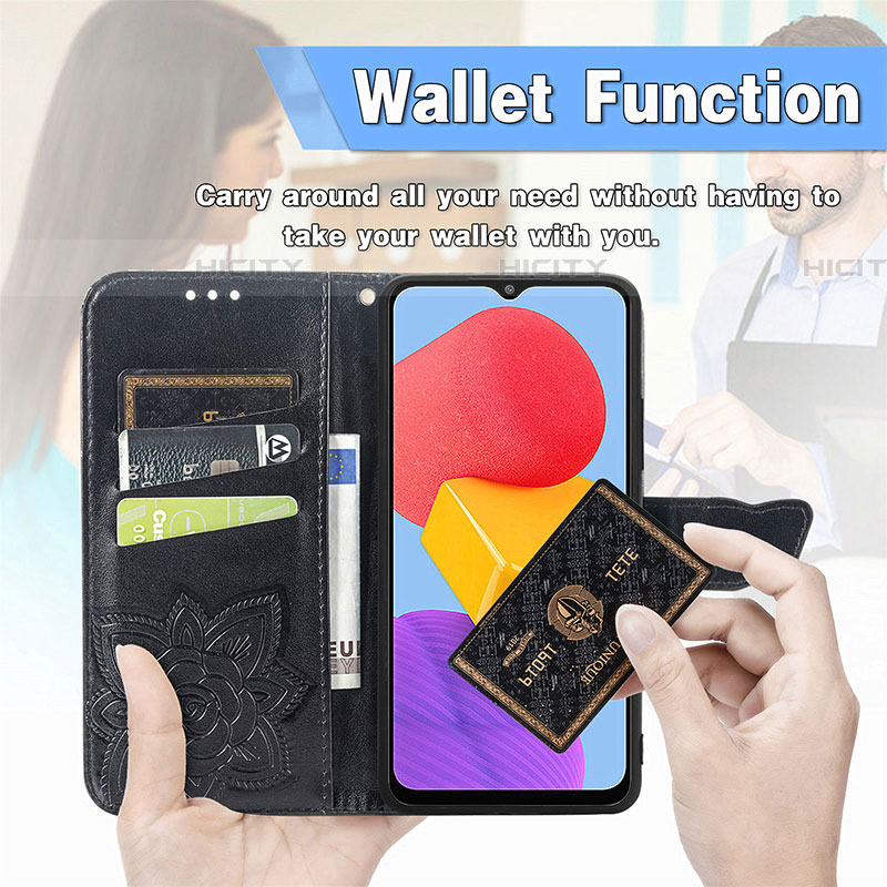 Handytasche Stand Schutzhülle Flip Leder Hülle Schmetterling für Samsung Galaxy F13 4G