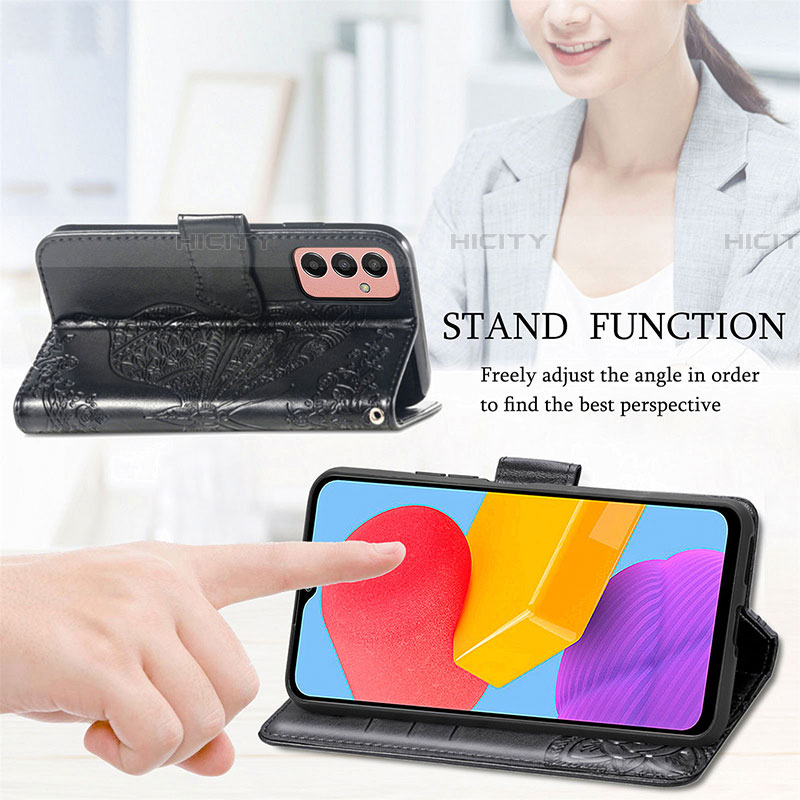 Handytasche Stand Schutzhülle Flip Leder Hülle Schmetterling für Samsung Galaxy F13 4G