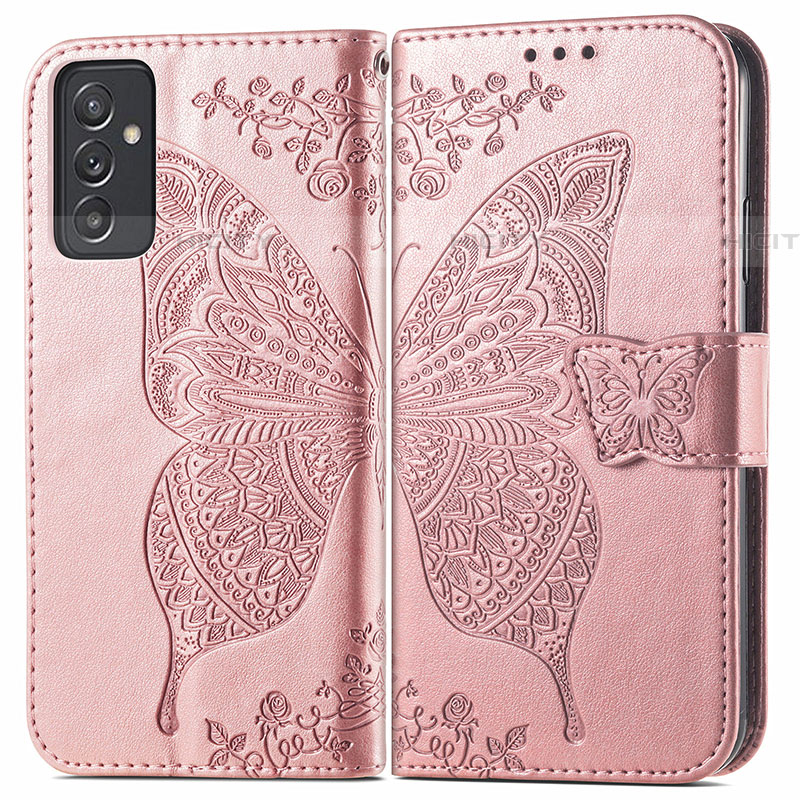 Handytasche Stand Schutzhülle Flip Leder Hülle Schmetterling für Samsung Galaxy F34 5G Rosa