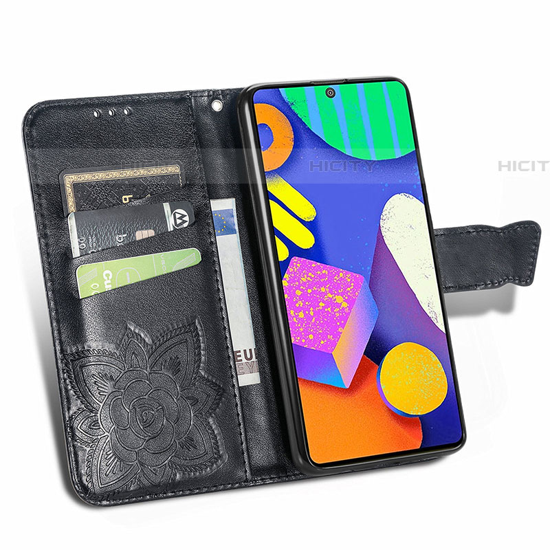 Handytasche Stand Schutzhülle Flip Leder Hülle Schmetterling für Samsung Galaxy F62 5G groß