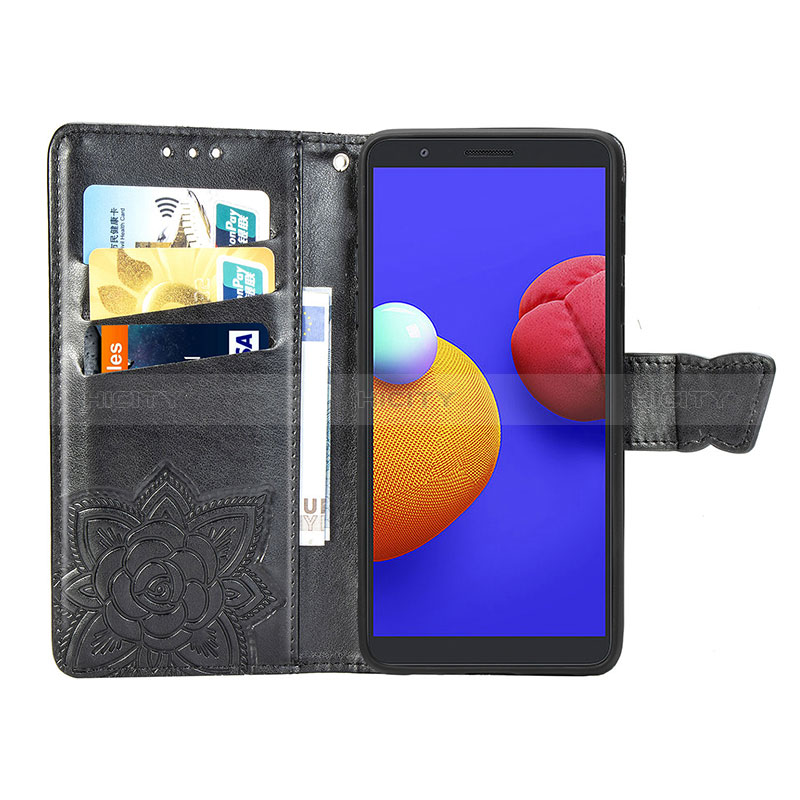 Handytasche Stand Schutzhülle Flip Leder Hülle Schmetterling für Samsung Galaxy M01 Core groß