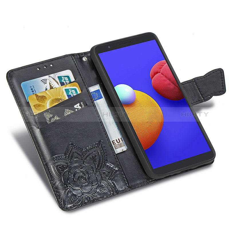 Handytasche Stand Schutzhülle Flip Leder Hülle Schmetterling für Samsung Galaxy M01 Core