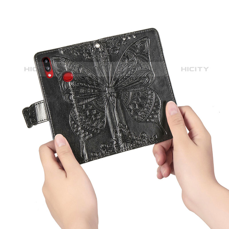 Handytasche Stand Schutzhülle Flip Leder Hülle Schmetterling für Samsung Galaxy M01s