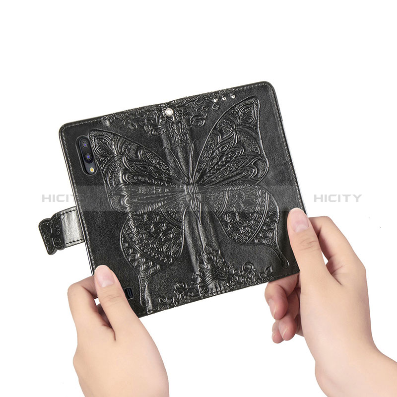 Handytasche Stand Schutzhülle Flip Leder Hülle Schmetterling für Samsung Galaxy M10