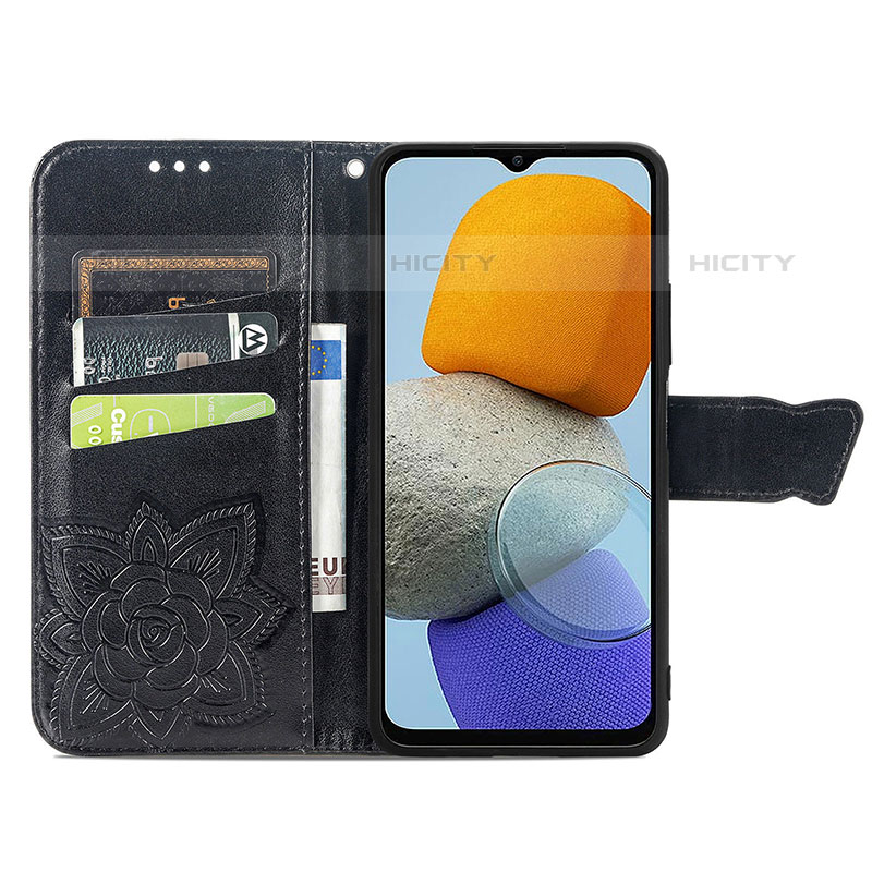 Handytasche Stand Schutzhülle Flip Leder Hülle Schmetterling für Samsung Galaxy M23 5G groß