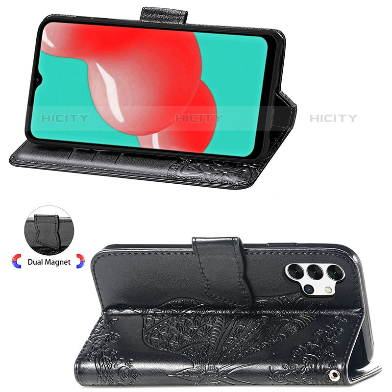 Handytasche Stand Schutzhülle Flip Leder Hülle Schmetterling für Samsung Galaxy M32 5G