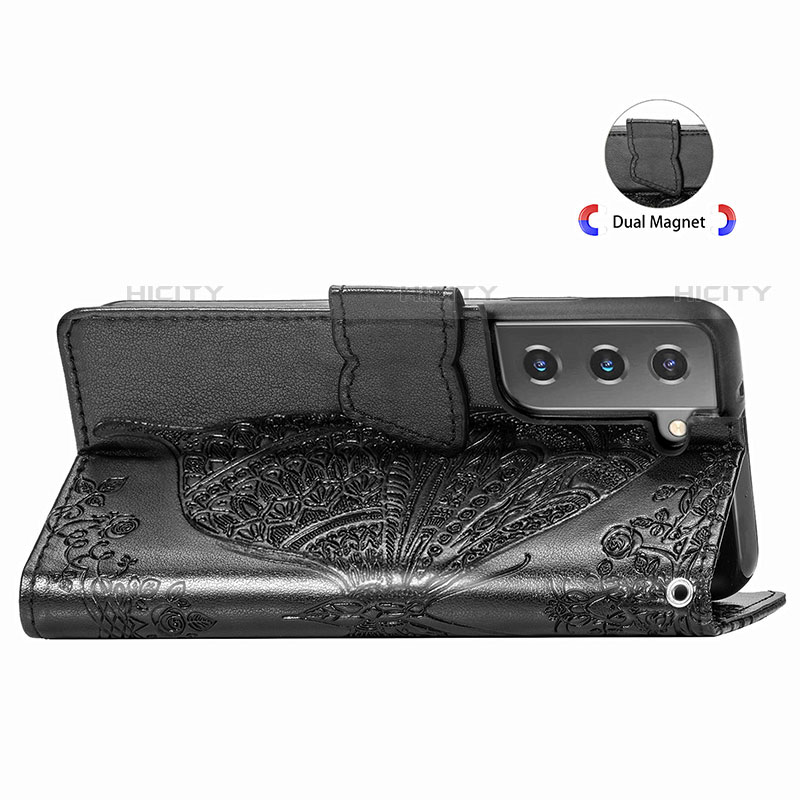 Handytasche Stand Schutzhülle Flip Leder Hülle Schmetterling für Samsung Galaxy S22 Plus 5G groß