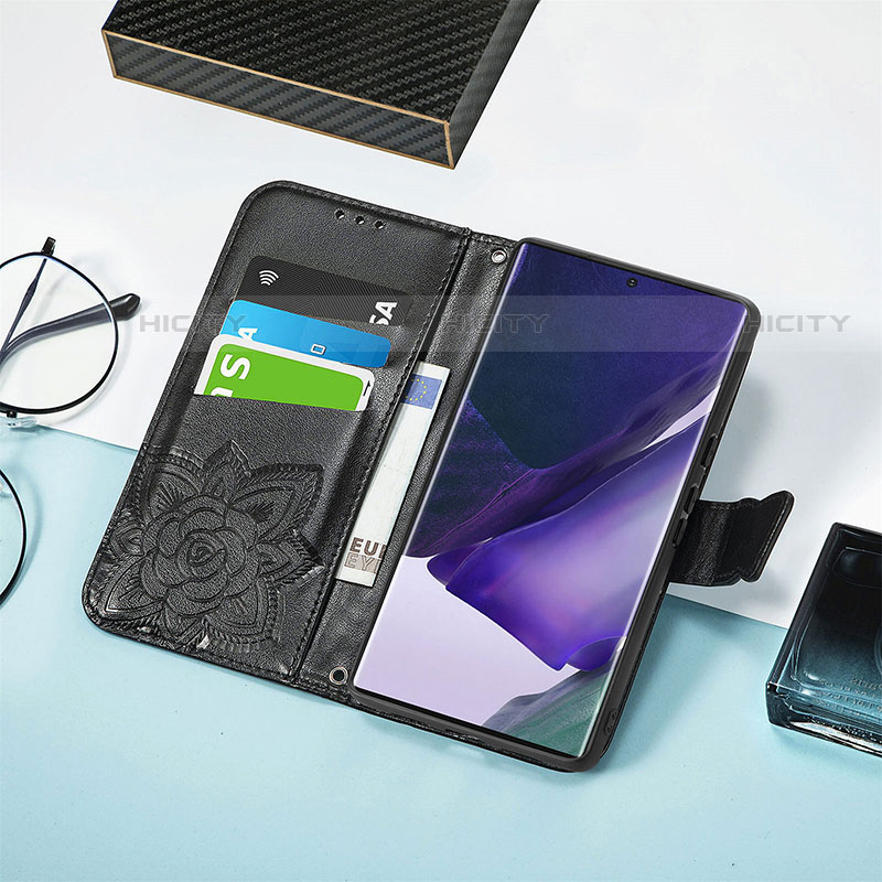 Handytasche Stand Schutzhülle Flip Leder Hülle Schmetterling für Samsung Galaxy S23 Ultra 5G