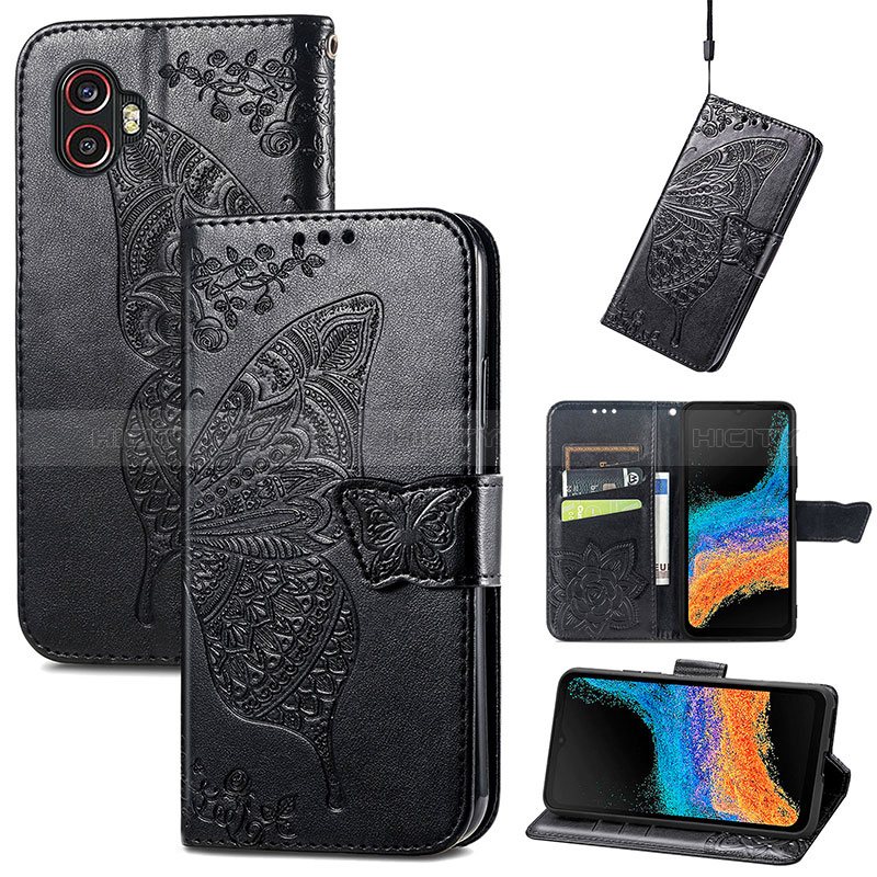 Handytasche Stand Schutzhülle Flip Leder Hülle Schmetterling für Samsung Galaxy XCover 6 Pro 5G