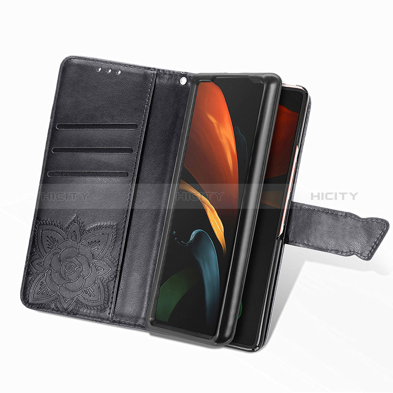 Handytasche Stand Schutzhülle Flip Leder Hülle Schmetterling für Samsung Galaxy Z Fold3 5G groß