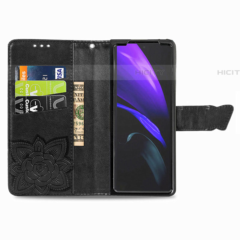 Handytasche Stand Schutzhülle Flip Leder Hülle Schmetterling für Samsung Galaxy Z Fold4 5G