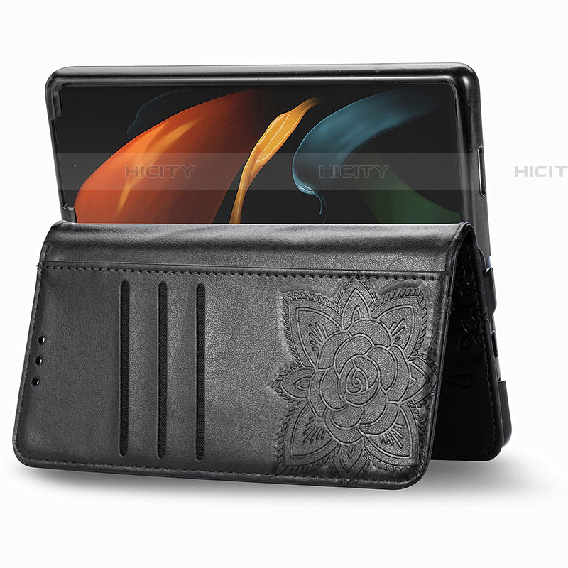 Handytasche Stand Schutzhülle Flip Leder Hülle Schmetterling für Samsung Galaxy Z Fold4 5G