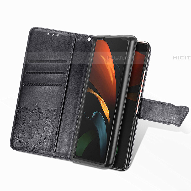 Handytasche Stand Schutzhülle Flip Leder Hülle Schmetterling für Samsung Galaxy Z Fold4 5G