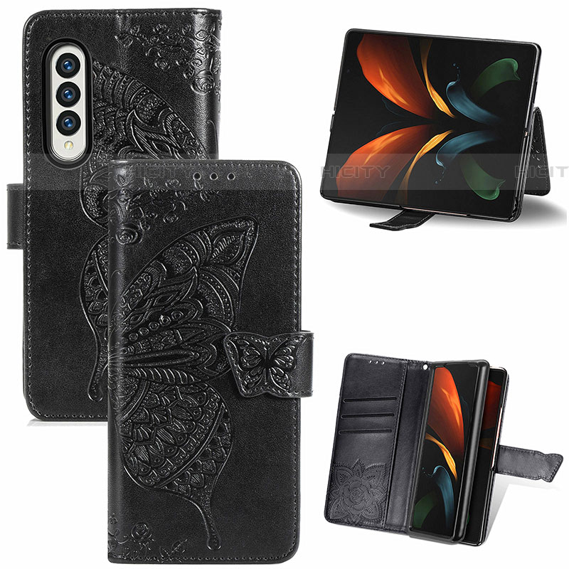 Handytasche Stand Schutzhülle Flip Leder Hülle Schmetterling für Samsung Galaxy Z Fold4 5G