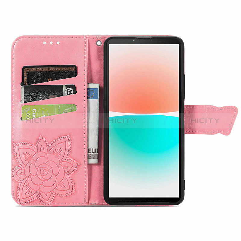 Handytasche Stand Schutzhülle Flip Leder Hülle Schmetterling für Sony Xperia 10 IV groß