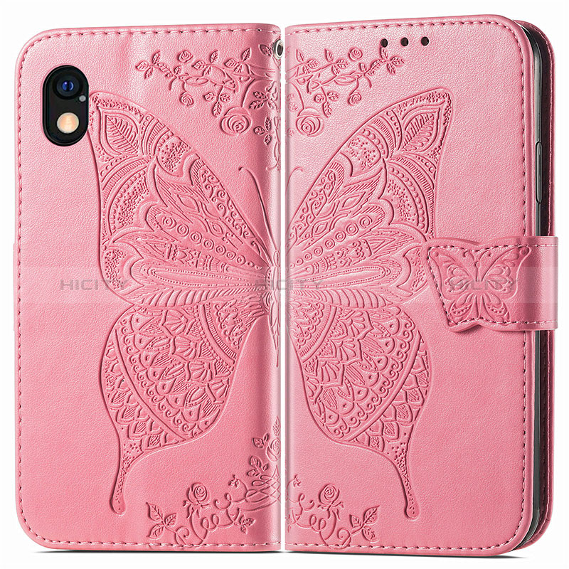 Handytasche Stand Schutzhülle Flip Leder Hülle Schmetterling für Sony Xperia Ace III SO-53C Pink