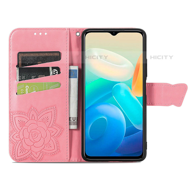 Handytasche Stand Schutzhülle Flip Leder Hülle Schmetterling für Vivo iQOO Z6 Lite 5G groß