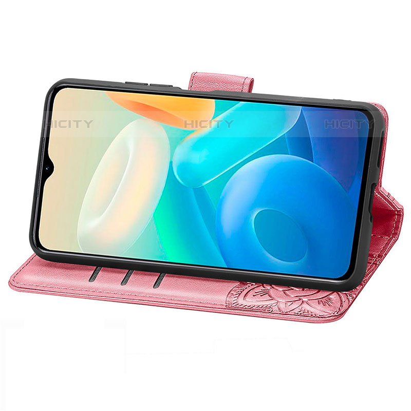 Handytasche Stand Schutzhülle Flip Leder Hülle Schmetterling für Vivo iQOO Z6 Lite 5G groß